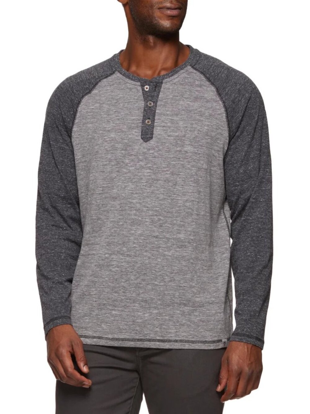 Flag and Anthem Grey/Onyx Raglan Sleeve Henley/15942